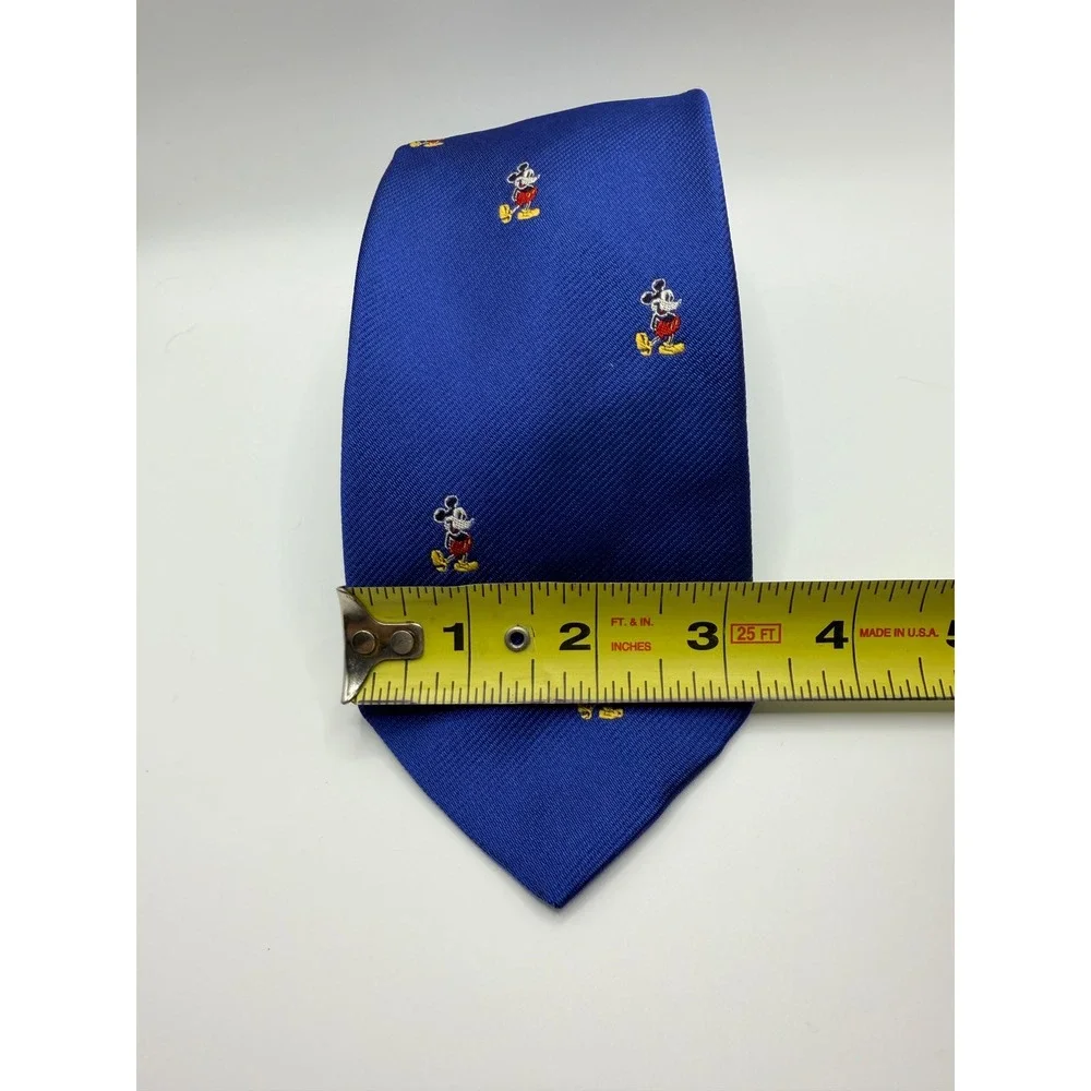Mickey & Co J.G. Hook Mens Silk Tie Blue Mickey Mouse Embroidered Vintage NWT